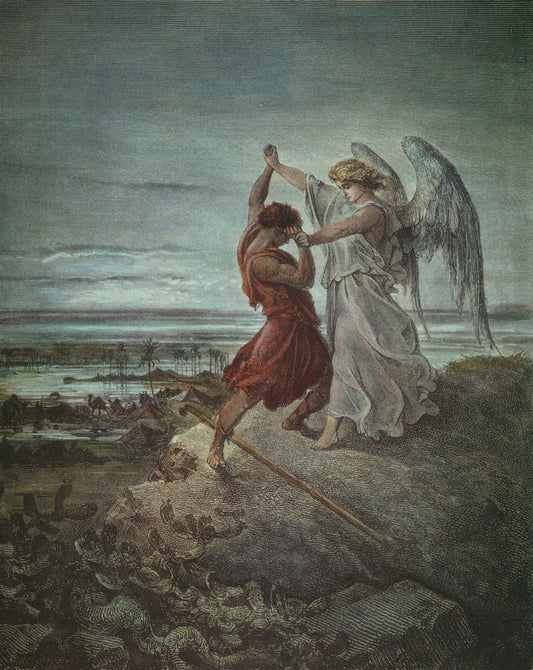 The wrestle of Jacob - by Gustave Dore