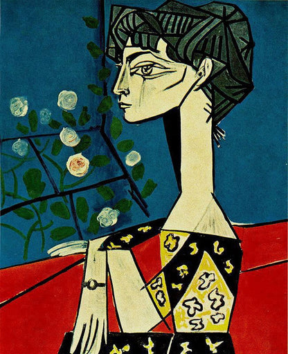 Jacqueline with flowers - by Pablo Picasso