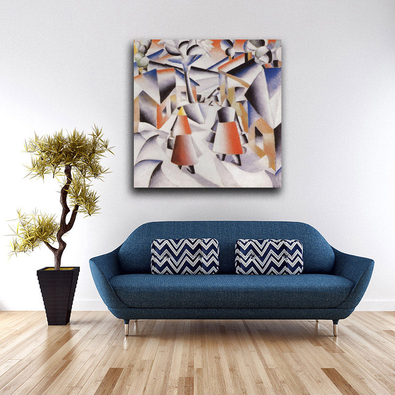 Morning in the Village after Snowstorm - by Kazimir Malevich