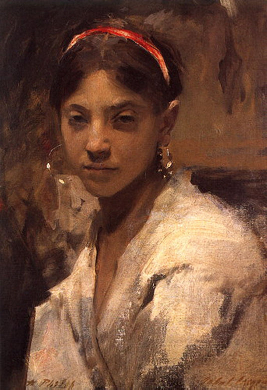 Head of a Capri Girl - by John Singer Sargent