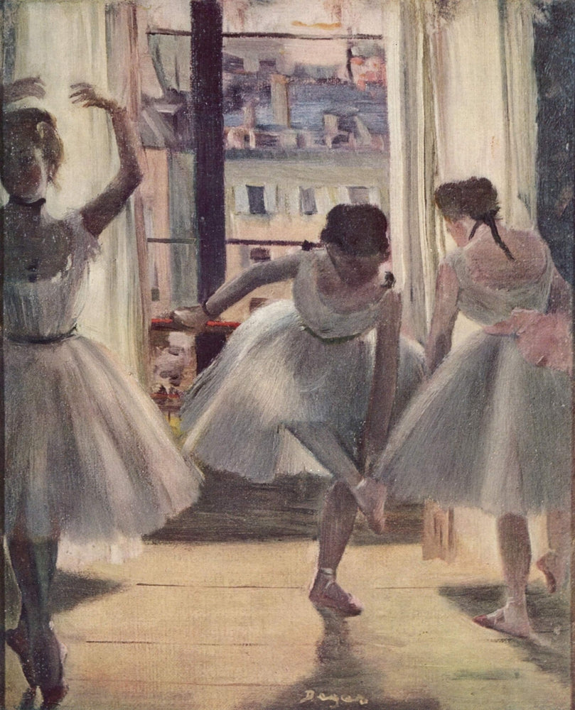 Three Dancers in an Exercise Hall - by Edgar Degas