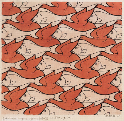 Bird Fish - by M.C. Escher