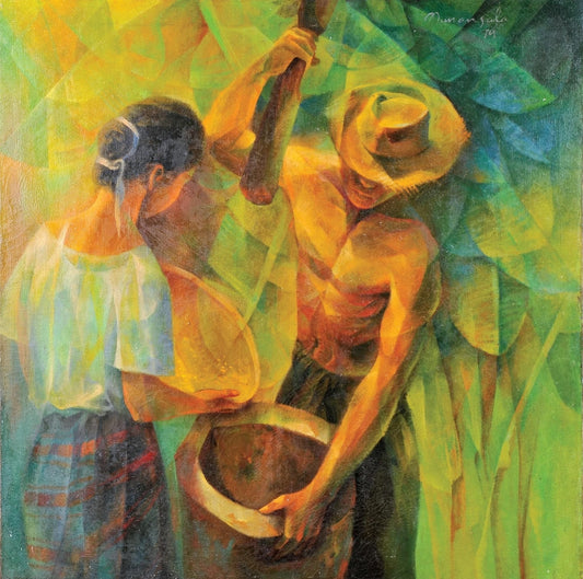 Ang Magbabayo (Pounding Rice) - by Vicente Manansala