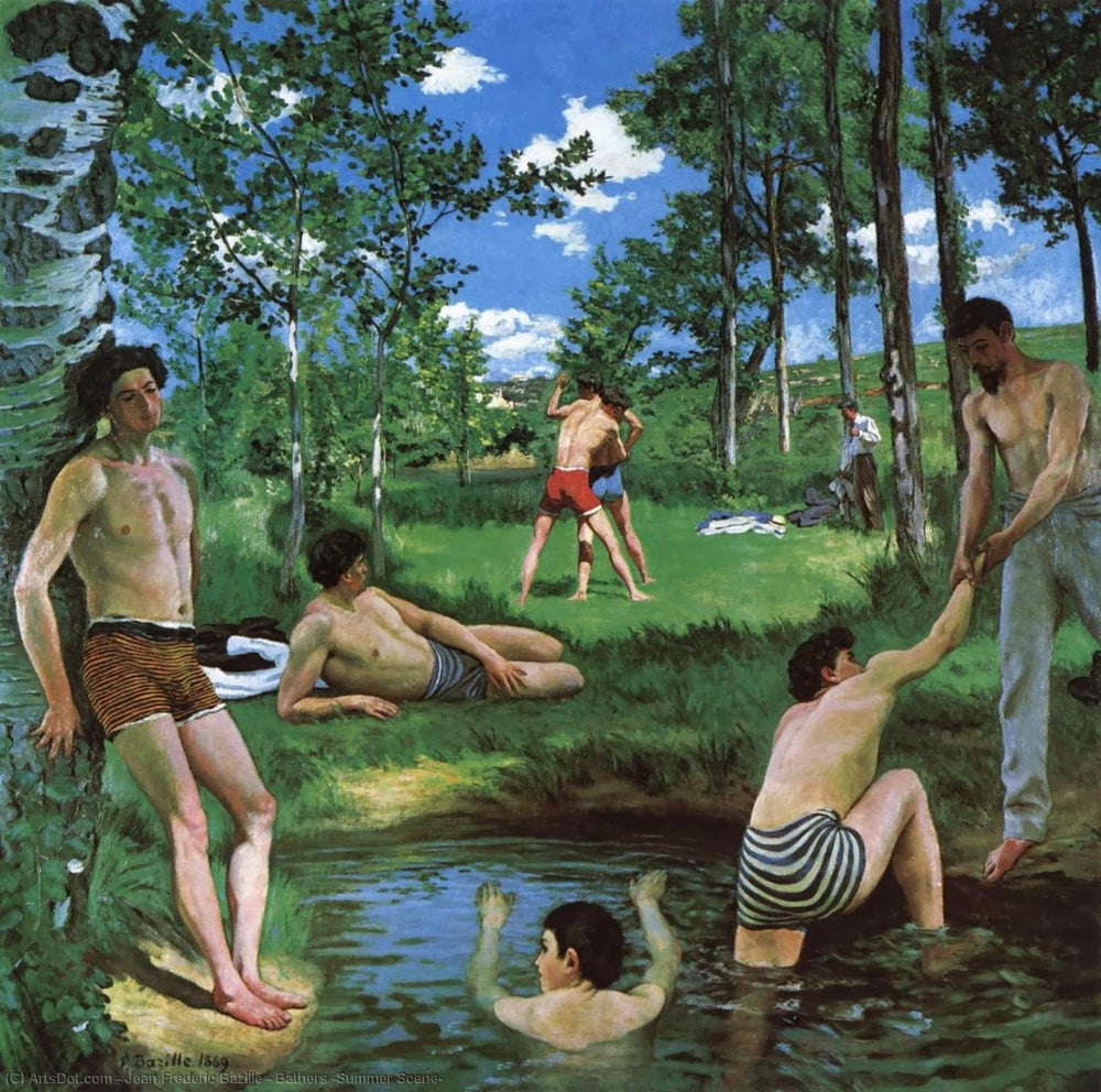 Bathers (Summer Scene) - by Jean Frederic Bazille