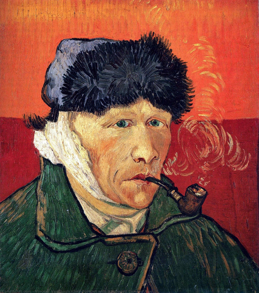 Self Portrait with Bandaged Ear and Pipe - by Vincent Van Gogh