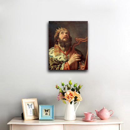 King David Playing the Harp - by Gerard van Honthorst