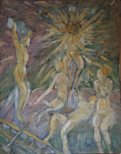 Crucifixion (People Facing the Sun) - by Walter Gramatté