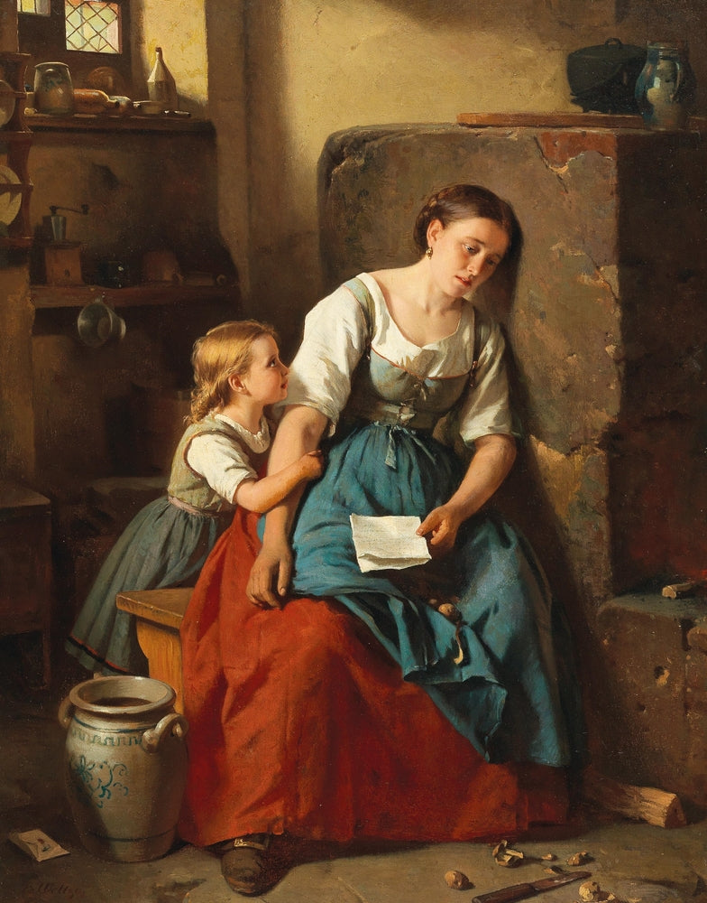 Der Brief - by Berthold  Woltze