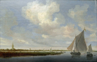 Segelboote Auf Dem Wijkermeer - by Salomon van Ruysdael