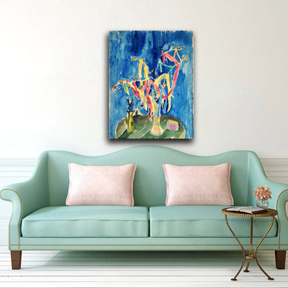 Coloured Ribbons on Twigs - by Walter Gramatté