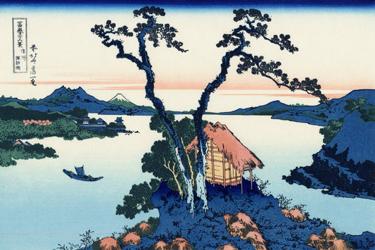 Lake Suwa in the Shinano province - by Katsushika Hokusai