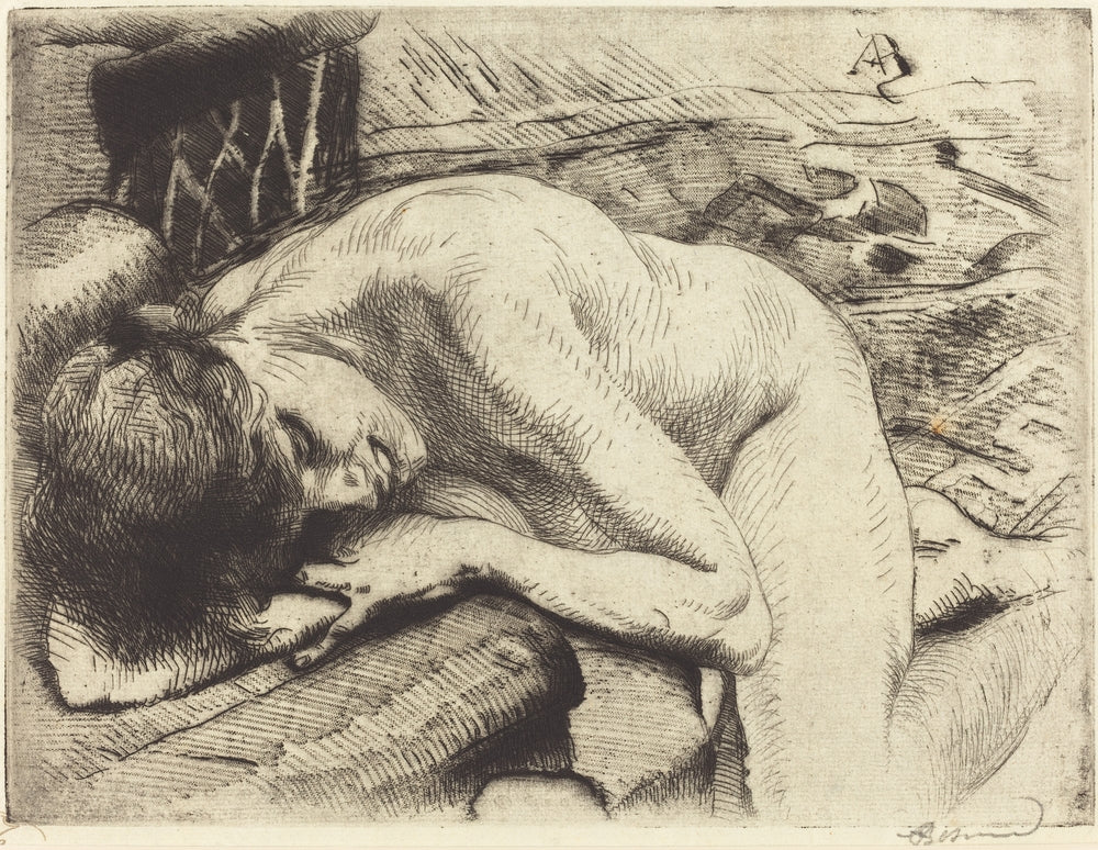 Model Asleep on the Floor - by Paul-Albert Besnard