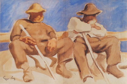 Ruhende Hirten - by Albin Egger-Lienz