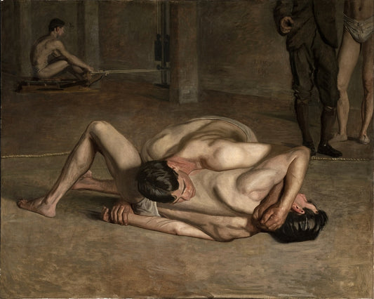 The Wrestlers - by Thomas Eakins