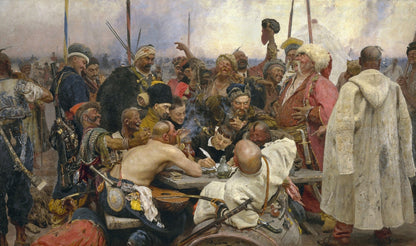 The Reply of the Zaporozhian Cossacks to Sultan Mehmed IV - by Ilya Repin