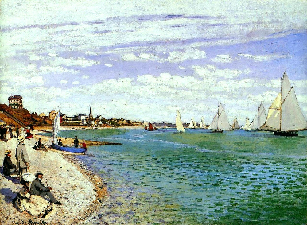 Regatta at Sainte-Adresse - by Claude Monet