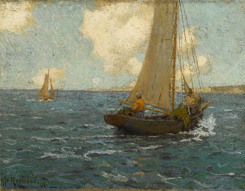 Sailboats on Calm Seas - by Granville Redmond