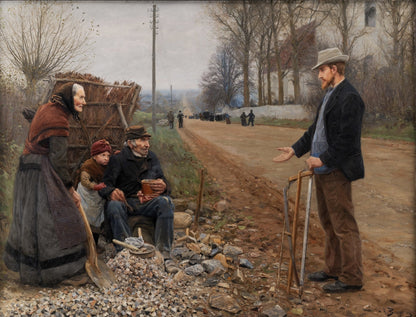 People by a Road - by Hans Andersen Brendekilde