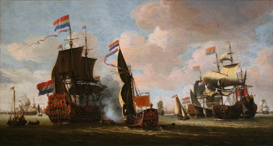 Die Niederländische Flotte Auf Der Reede Vor Amsterdam - by Abraham Storck