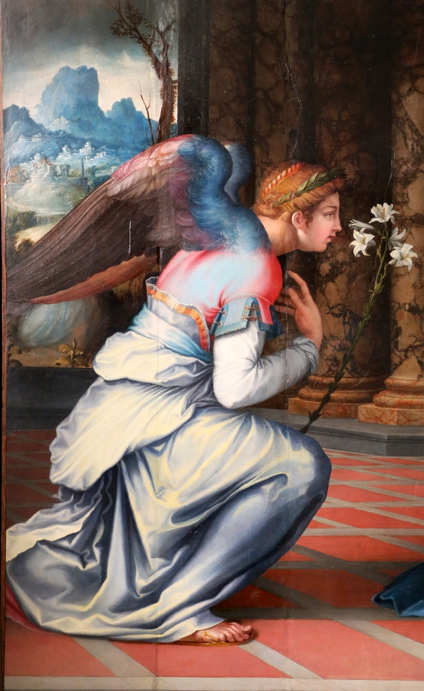 Annunciation (detail) - by Francesco de' Rossi (Francesco Salviati)