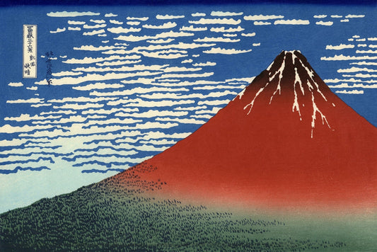 Fuji, Mountains in clear Weather  (Red Fuji) - by Katsushika Hokusai