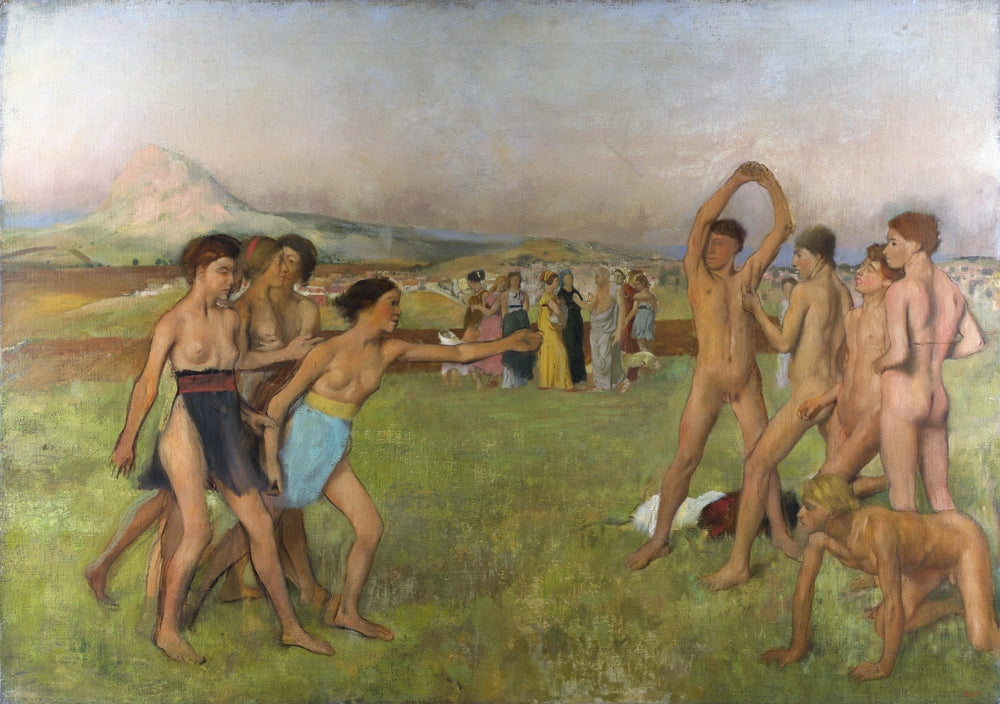 Young Spartans Exercising - by Edgar Degas