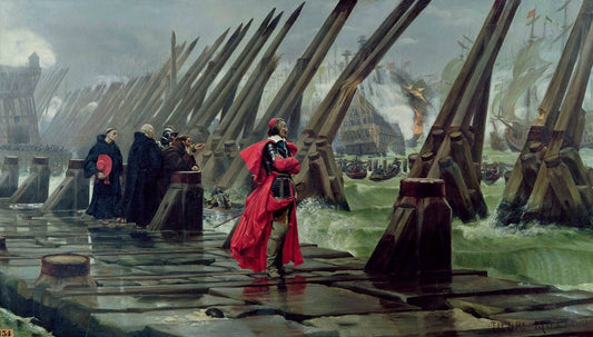 Cardinal Richelieu at the Siege of La Rochelle - by Henri-Paul Motte