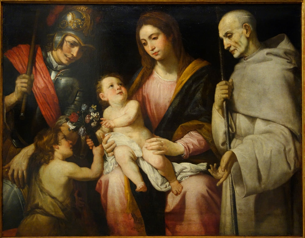 Madonna with Child and Saints George, Bernard, and John - by Domenico Fiasella