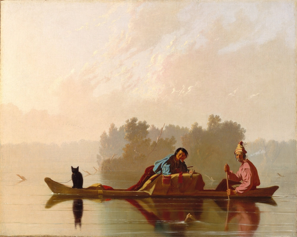 Fur Traders Descending the Missouri - by George Caleb Bingham