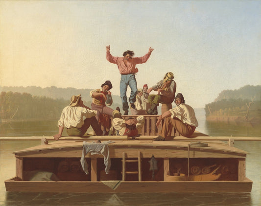 The Jolly Flatboatmen - by George Caleb Bingham