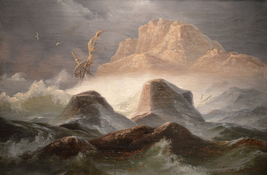 Storm Ved Den Norske Kyst - by Knud Baade