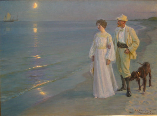 Summer evening on Skagen's beach - by Peder Severin Kroyer