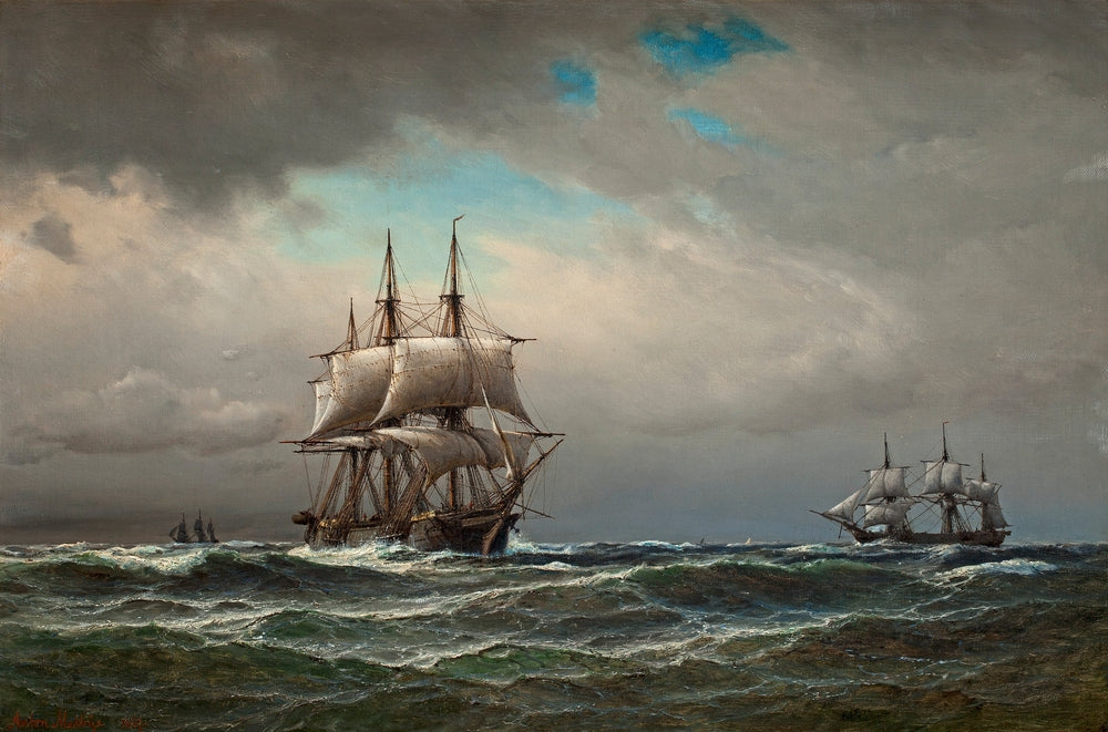 Ships at sea - by Anton Melbye