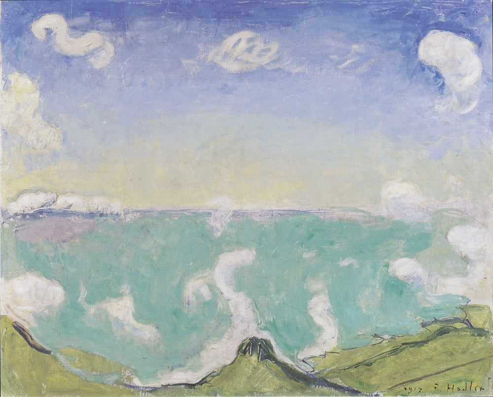 Landscape at Caux with increasing clouds - by Ferdinand Hodler