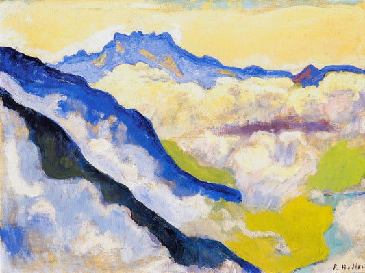 Dents du Midi in Clouds - by Ferdinand Hodler