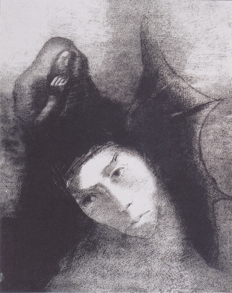 Anthony: What Is the Point of All This? The Devil: There Is No Point! (plate 18) - by Odilon Redon