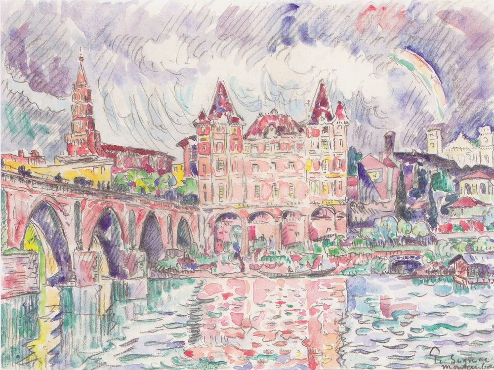 The Look at Montauban in rain - by Paul Signac