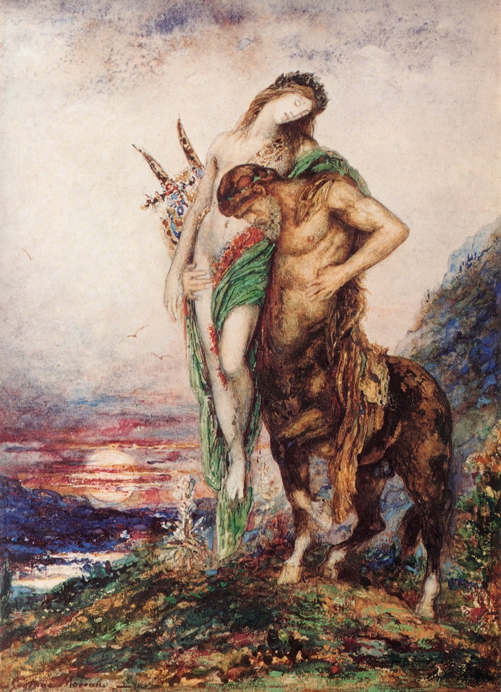 Dead poet borne by centaur - by Gustave Moreau