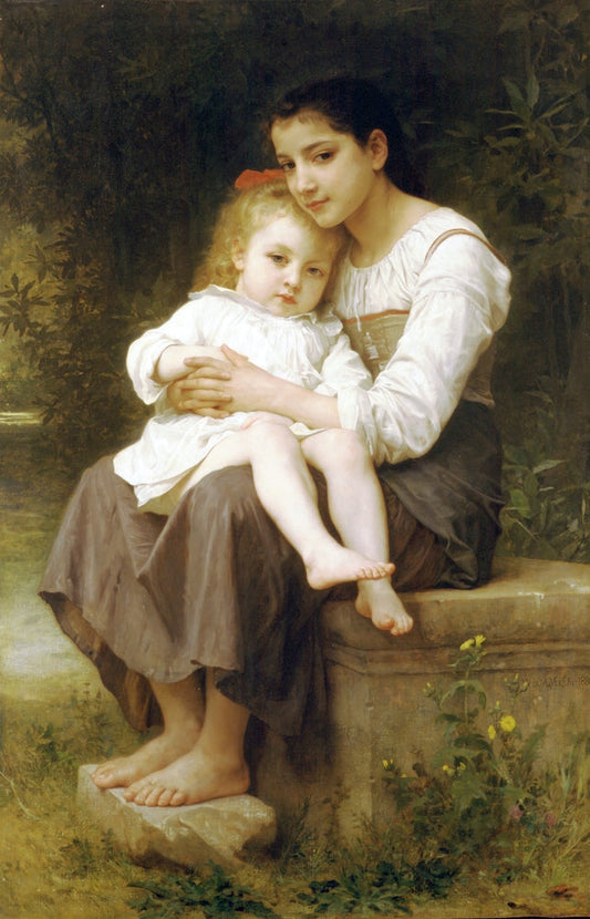 The elder sister - by William-Adolphe Bouguereau