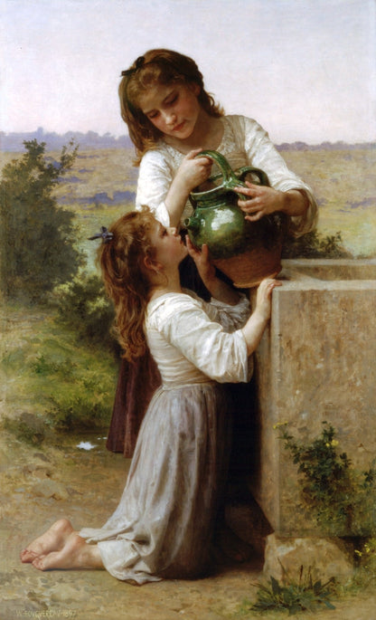 At The Fountain - by William-Adolphe Bouguereau