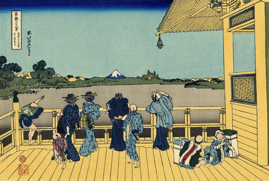 Sazai hall - 500 Rakan temples - by Katsushika Hokusai