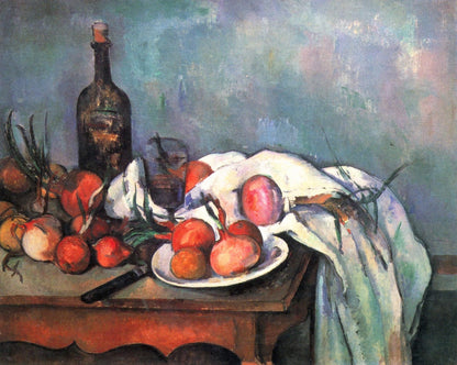 Still Life with Red Onions - by Paul Cezanne