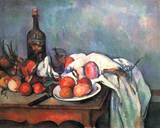 Still Life with Red Onions - by Paul Cezanne