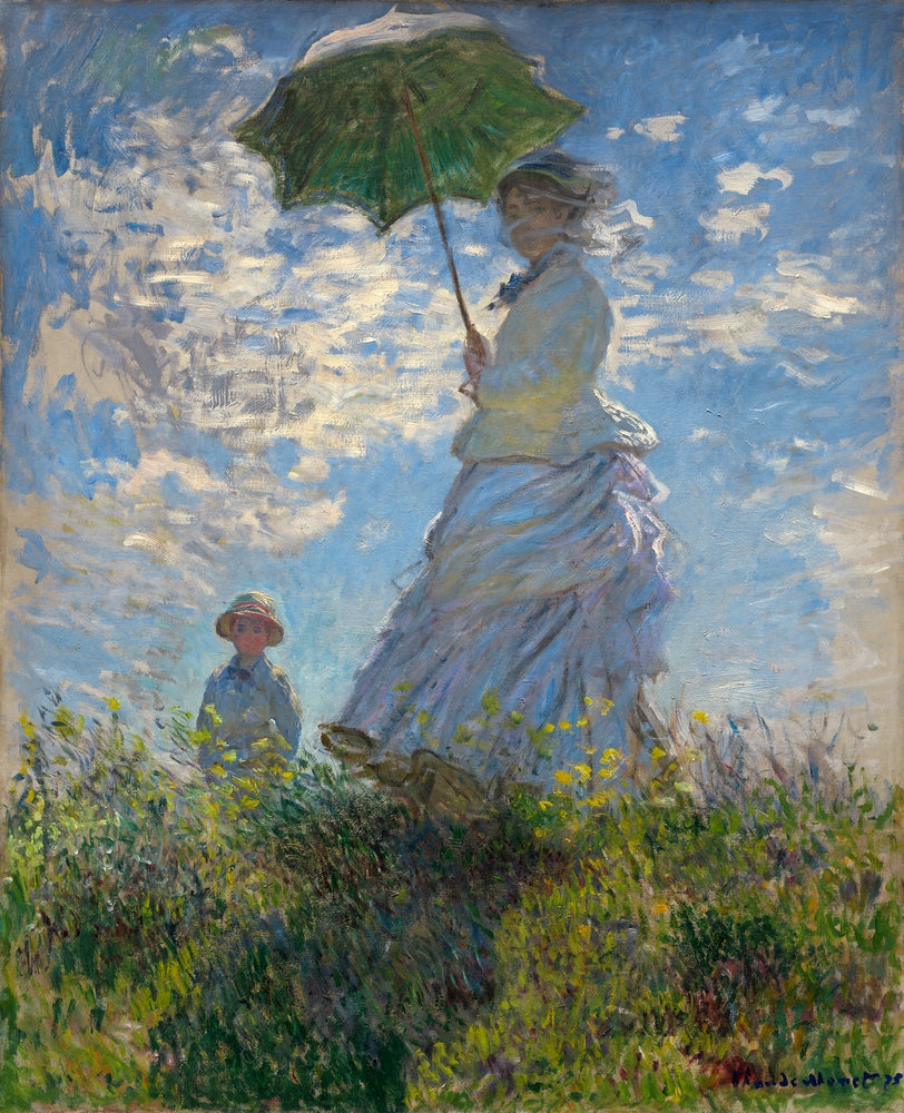 The Promenade, Woman with a Parasol - by Claude Monet