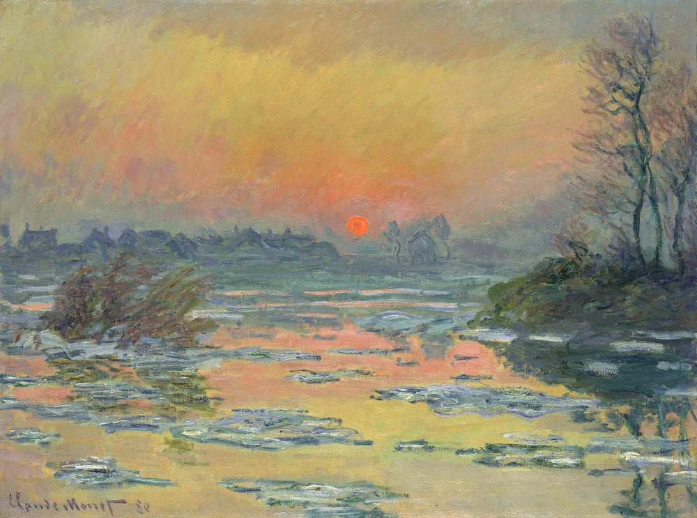 Sunset on the Seine in Winter - by Claude Monet