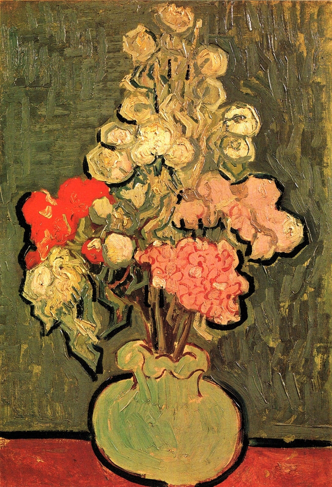 Still Life Vase with Rose-Mallows - by Vincent van Gogh