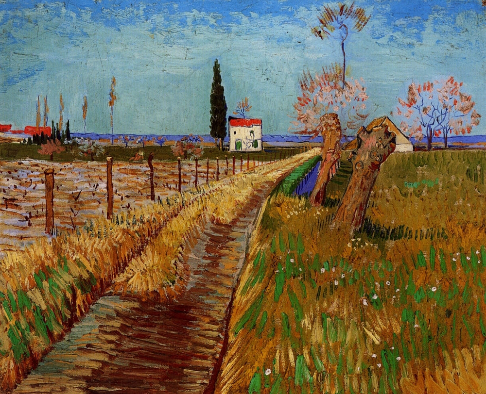 Path Through a Field with Willows - by Vincent van Gogh