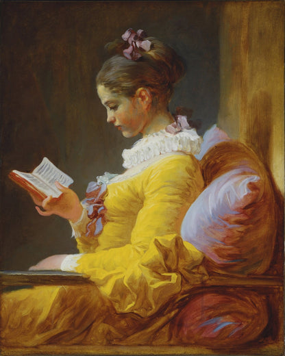 A Young Girl Reading - by Jean-Honore Fragonard