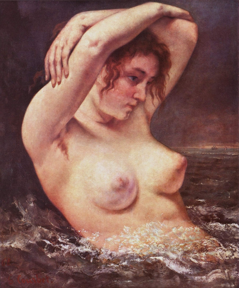 The Woman in the Waves (The Bather) - by Gustave Courbet