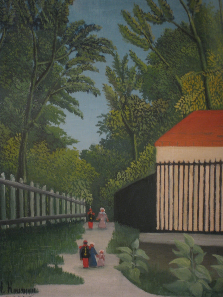 Landscape in Montsouris Park with five figures - by Henri Rousseau